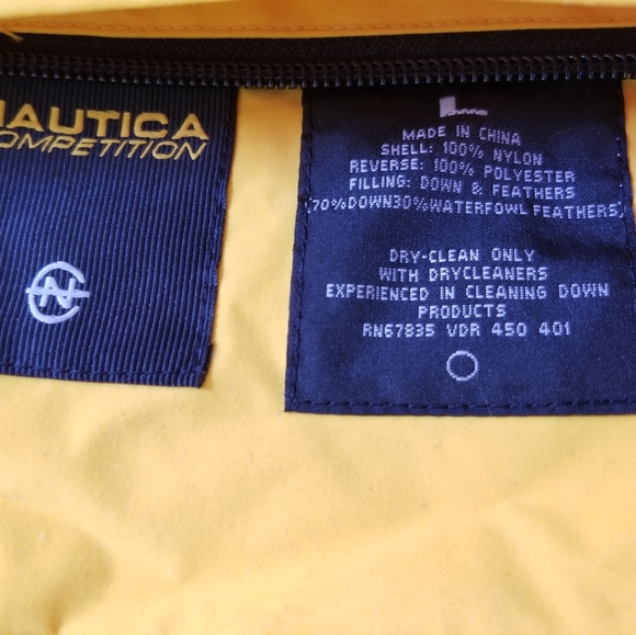NAUTICA COMPETITION REVERSIBLE YELLOW GRAY BLACK WINTER SNOW DOWN JACKET LARGE - Picture 6 of 12